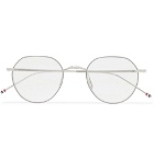 Thom Browne - Round-Frame Silver-Tone Optical Glasses - Silver