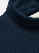 Nicholas Daley - Waffle-Knit Cotton Rollneck Sweater - Blue