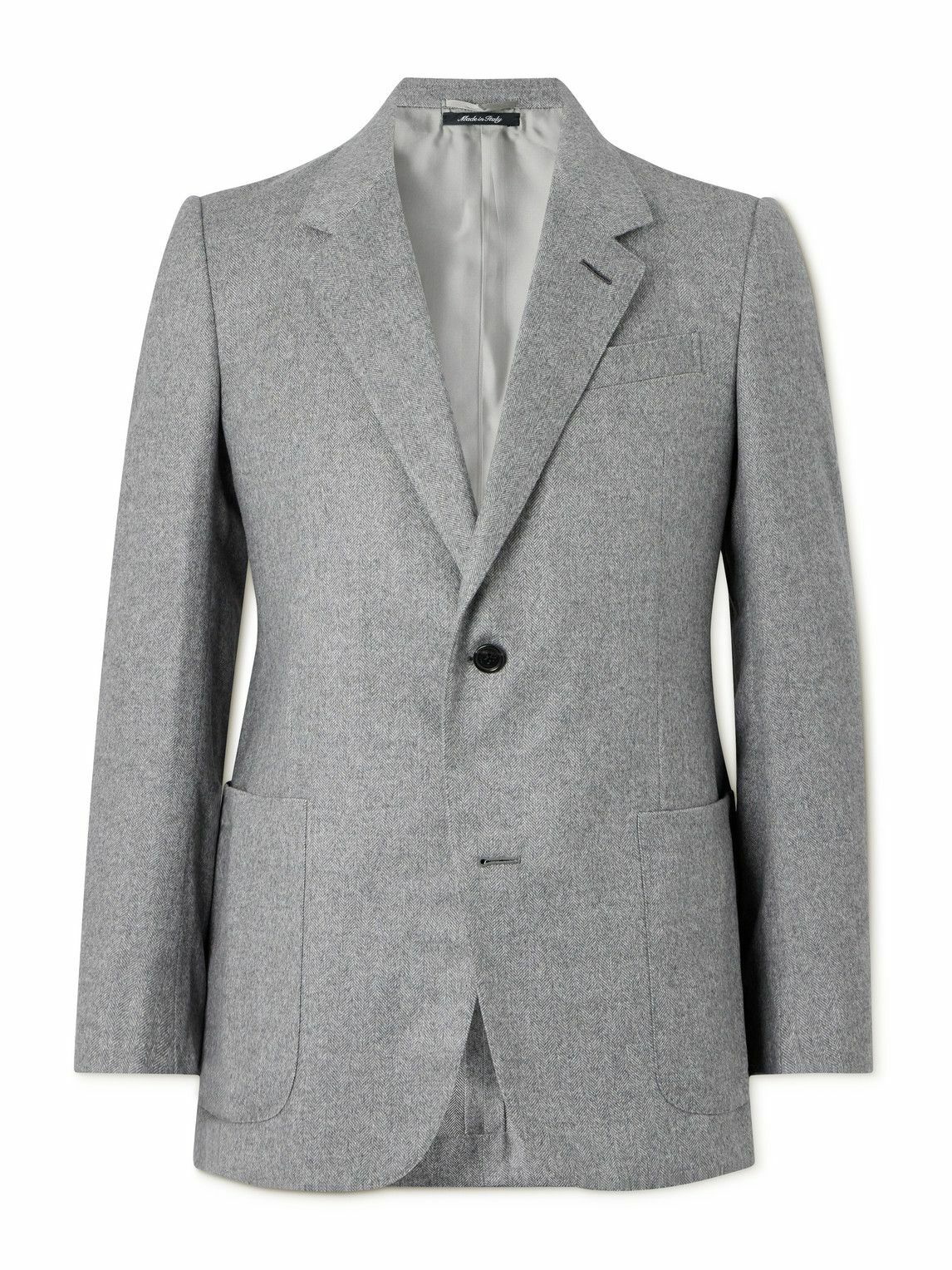 Dunhill - Herringbone Silk and Cashmere-Blend Blazer - Gray Dunhill