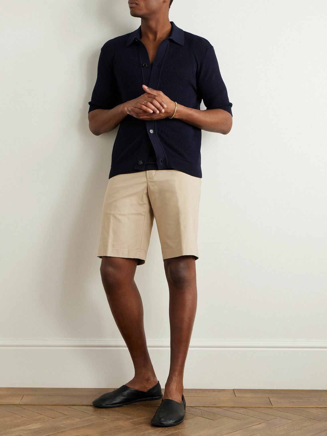 Loro Piana - Jarno Straight-Leg Stretch-Cotton Bermuda Shorts - Neutrals