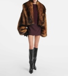 David Koma Cropped oversized faux fur coat