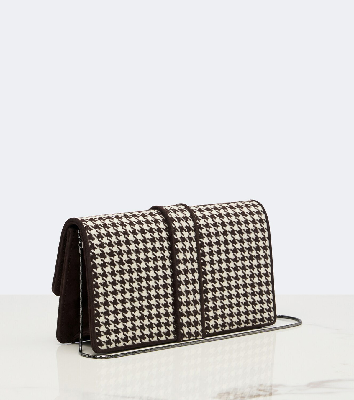 Manolo Blahnik Maycap houndstooth clutch