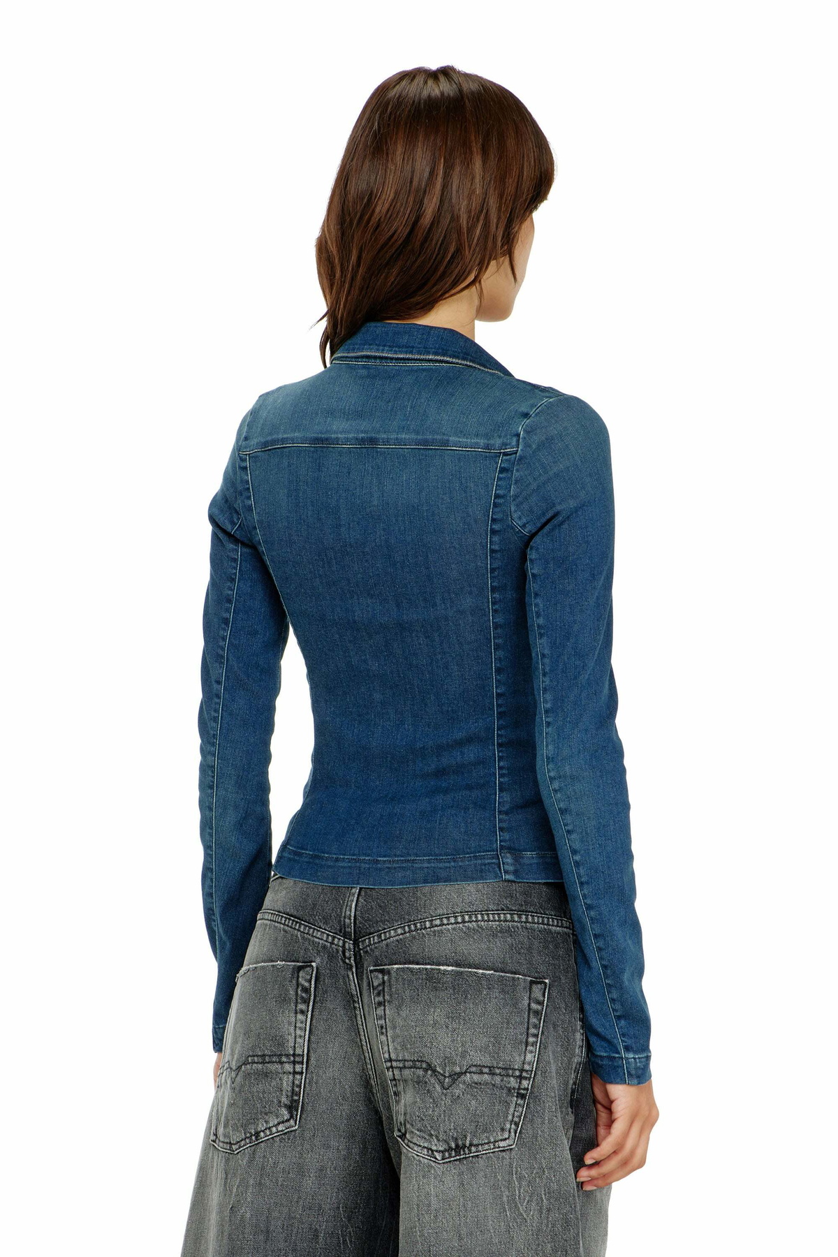 Diesel Full-zip shirt in denim - Denim Shirts Womens in Blue