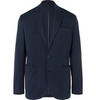 Brunello Cucinelli - Unstructured Silk and Cotton-Blend Piqué Blazer - Blue