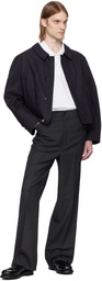 Bally Navy Taffeta Bomber Jacket