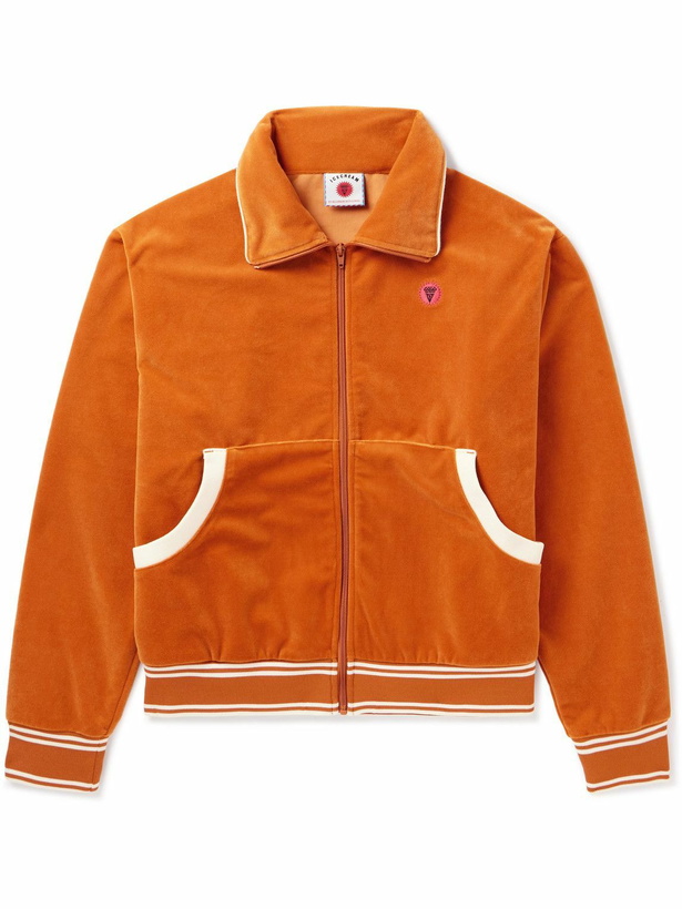 Photo: ICECREAM - Logo-Embroidered Velour Track Jacket - Orange