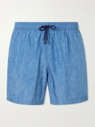 Canali - Straight-Leg Mid-Length Swim Shorts - Blue