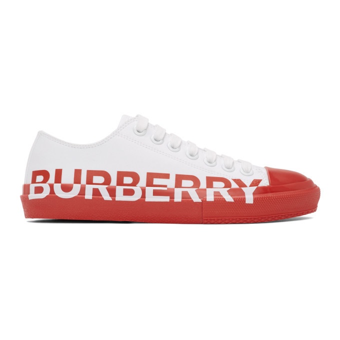 Photo: Burberry Red and White Larkhall M Logo Sneakers