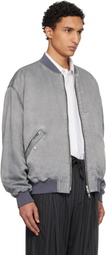 WOOYOUNGMI Gray Faded Reversible Bomber Jacket