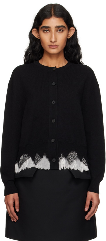 Photo: McQueen Black Cobweb Lace Cardigan