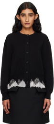 McQueen Black Cobweb Lace Cardigan