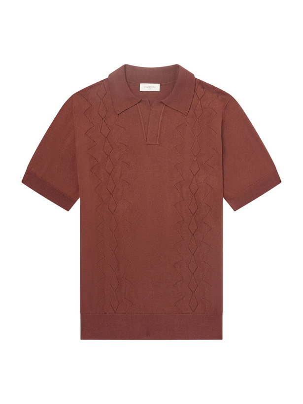 Photo: PIACENZA 1733 - Silk and Cotton-Blend Polo Shirt - Brown