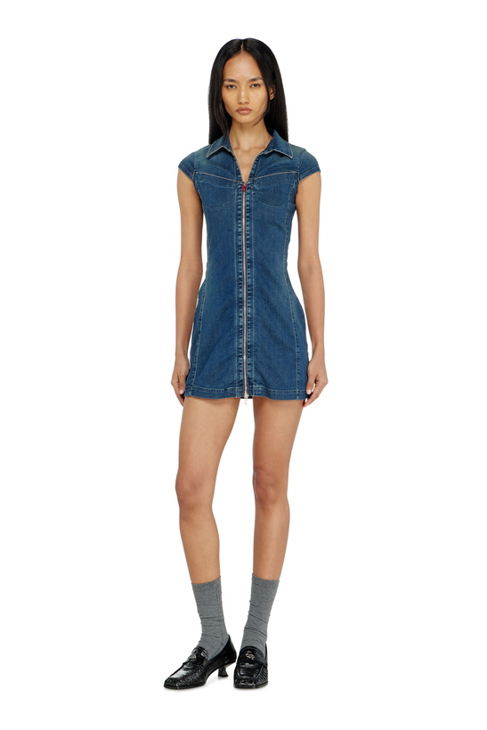 Photo: Diesel Denim shirt dress with full zip - Dresses Womens in Blue