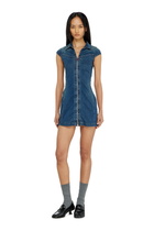Diesel Denim shirt dress with full zip - Dresses Womens in Blue