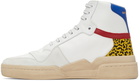 Saint Laurent Multicolor Canvas & Leather Lace-Up Sneakers