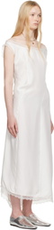COLLEEN ALLEN White Silk Slip Midi Dress