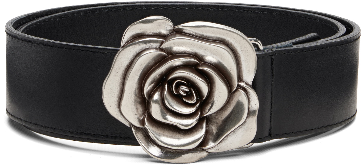 Ernest W. Baker Black Rose Buckle Belt Ernest W. Baker