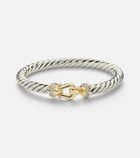 David Yurman Cable Flex® Buckle sterling silver and 14kt gold bracelet with diamonds