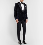 Dolce & Gabbana - Slim-Fit Jacquard-Trimmed Cotton and Silk-Blend Velvet Blazer - Blue