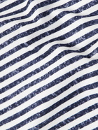 Giorgio Armani - Striped Cotton-Jersey T-Shirt - Blue