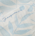 JACQUEMUS - Jean Oversized Camp-Collar Logo-Embroidered Printed Organic Cotton Shirt - Blue