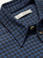 UMIT BENAN B - Houndstooth Cashmere and Silk-Blend Shirt - Blue