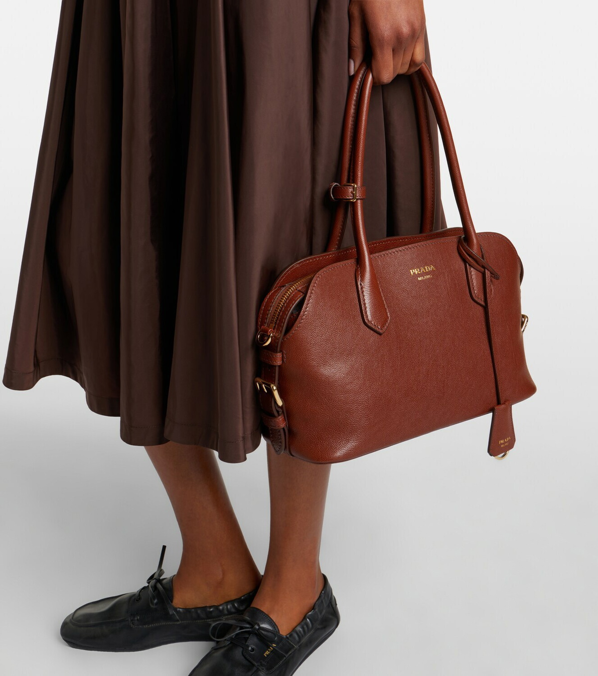 Prada Prada Signet Medium leather bowling bag