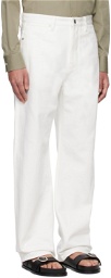 Jil Sander White Twisted Jeans