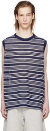 AFTER PRAY Navy Striped Tank Top