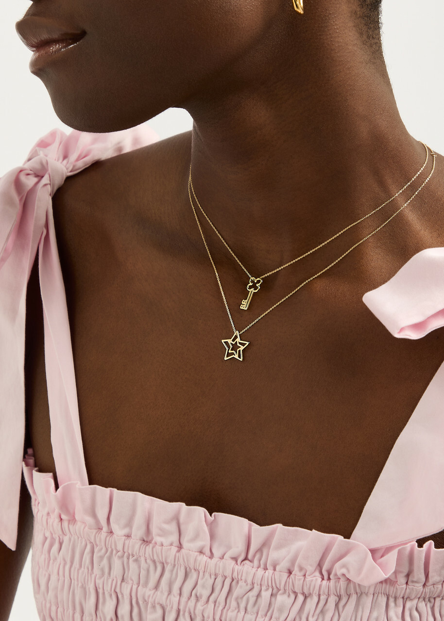 ALIITA ネックレス LLAVECITA BRILLANTE NECKLACE Aliita Llavecita Brillante Embellished 9kt Gold Necklace