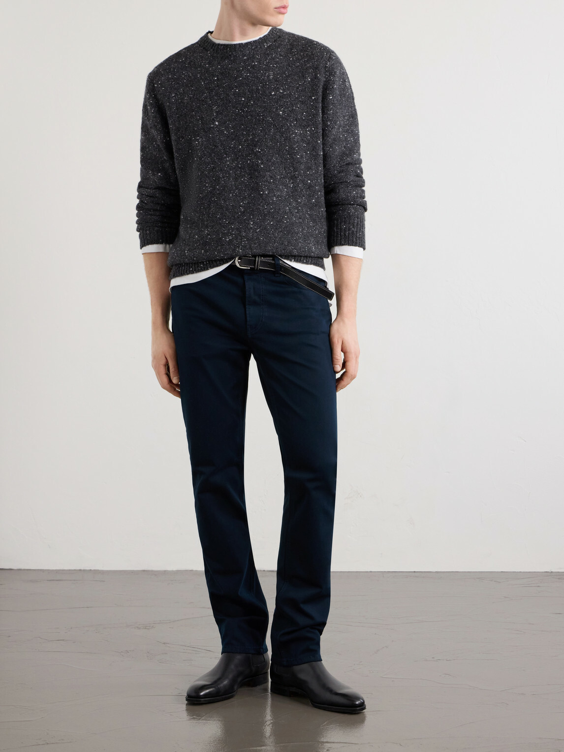 FRAME - Straight-Leg Twill Trousers - Blue