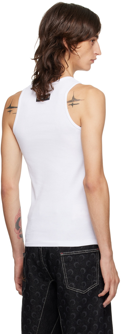 Marine Serre White Organic Cotton Tank Top