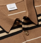 Burberry - Striped Merino Wool Polo Shirt - Brown