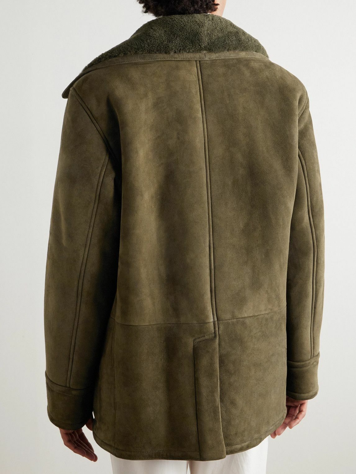 Ralph Lauren Purple label - Double-Breasted Shearling Jacket - Green