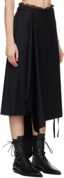 Ann Demeulemeester Black Ylva Midi Wrap Skirt