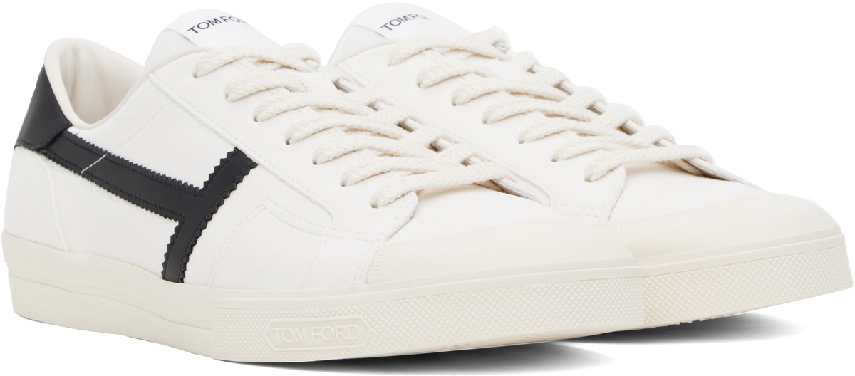 スニーカー TOM FORD SNEAKERS WHITE/BLACK TOM FORD White & Black Suede Jarvis Sneakers TOM FORD