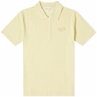 Maison Kitsuné Men's Handwriting Comfort Polo Shirt in Chalk Yellow