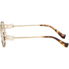 Miu Miu Eyewear Gold Metal Oval Sunglasses