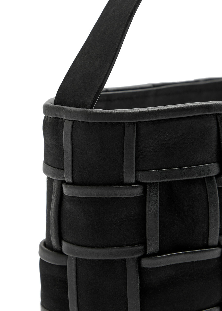 ST. Agni Woven Mini Suede Tote - Black - One Size
