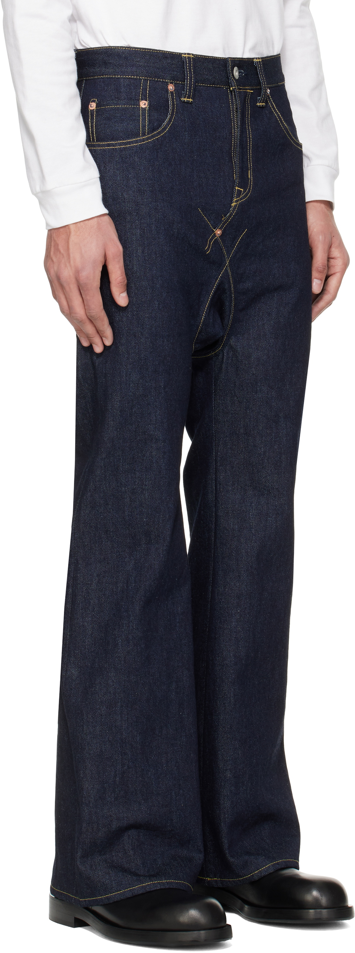 パンツ 5 Pocket Sarrouel Denim Pants - Indigo Fumito Ganryu Indigo 5-Pocket Sarouel Jeans Fumito Ganryu