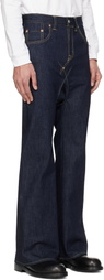 FUMITO GANRYU Navy 5P Flare Sarouel Jeans