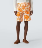 Etro Printed linen Bermuda shorts