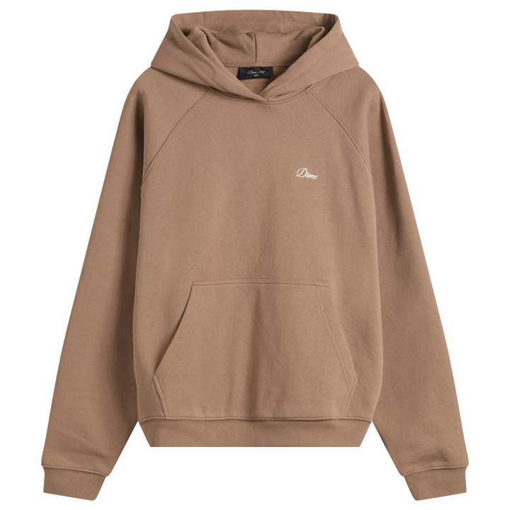 Photo: Dime Men's Cursive Logo Hoodie in Sepia
