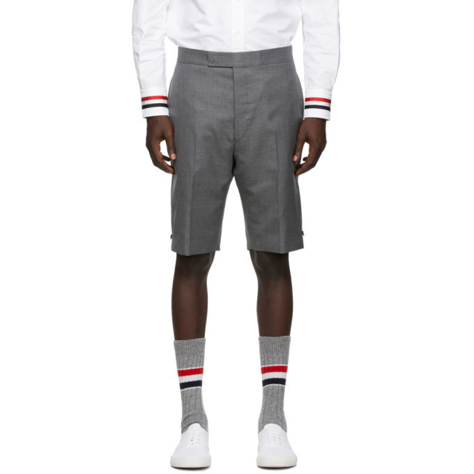 Photo: Thom Browne SSENSE Exclusive Grey Super 120s Wool Twill Classic Shorts