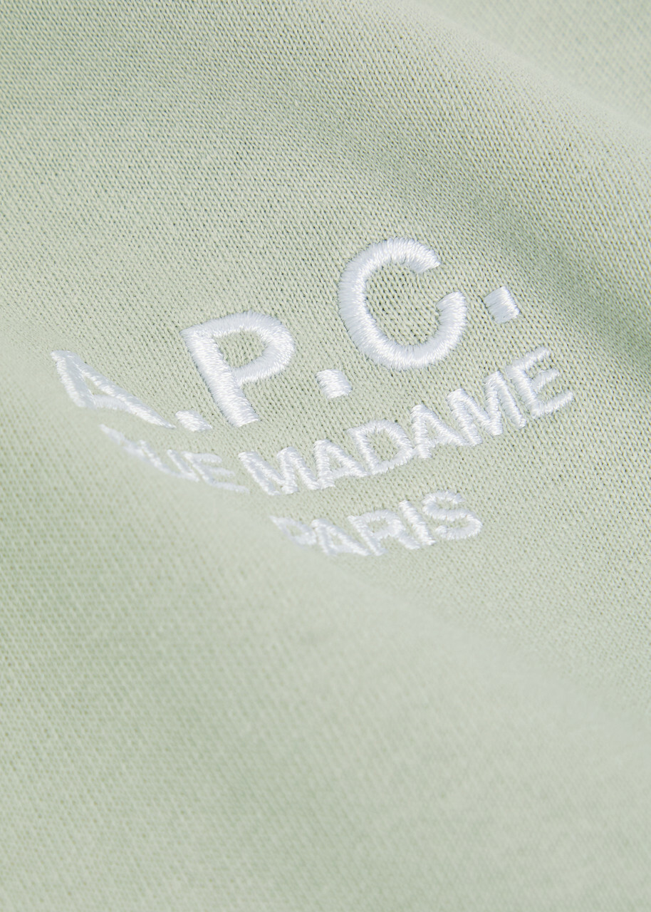 A.P.C. Logo-embroidered Cotton T-shirt Light Grey