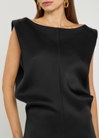 Khaite Toma Sculpted Satin-crepe Mini Dress Black