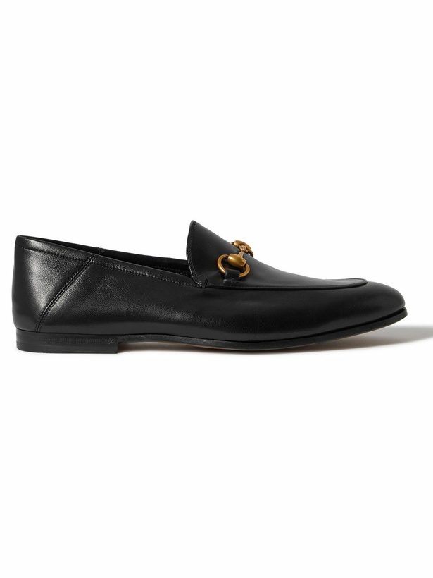 Photo: GUCCI - Brixton Horsebit Collapsible-Heel Leather Loafers - Black