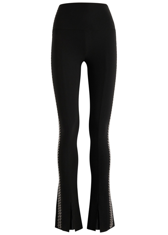 Photo: Norma Kamali Stud-embellished Stretch-jersey Leggings Black