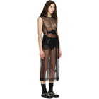 Simone Rocha Black Gathered Rose Contour Midi Dress