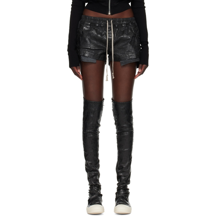 Photo: Rick Owens DRKSHDW Black Tower Fog Boxers Denim Shorts